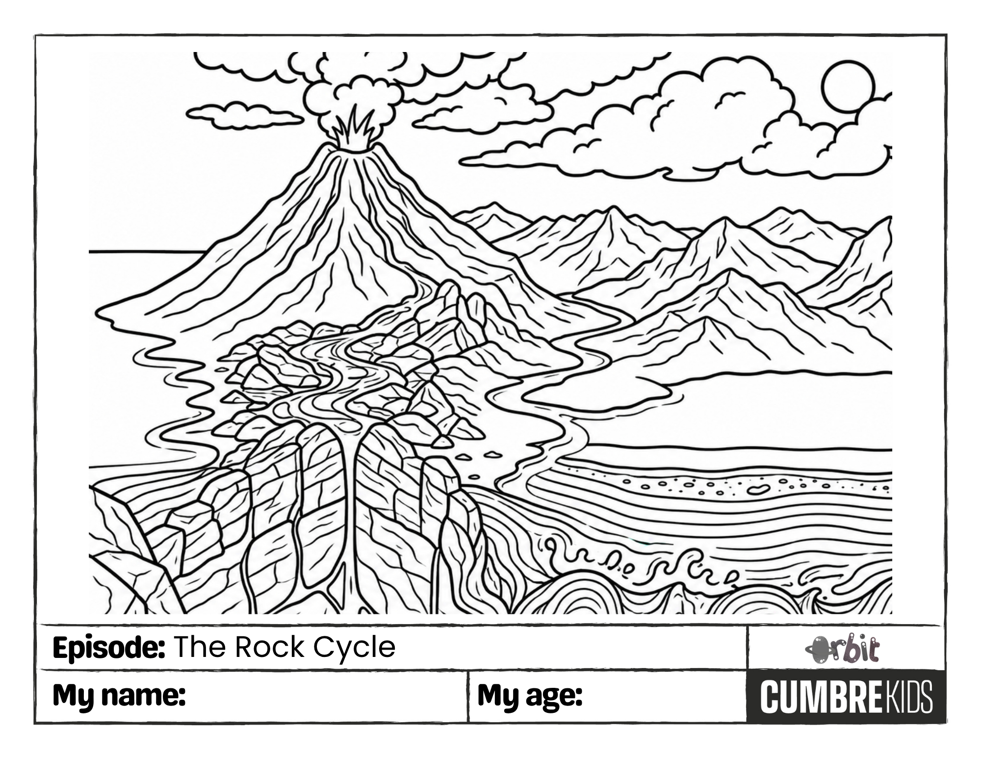 Coloring page: The Rock Cycle