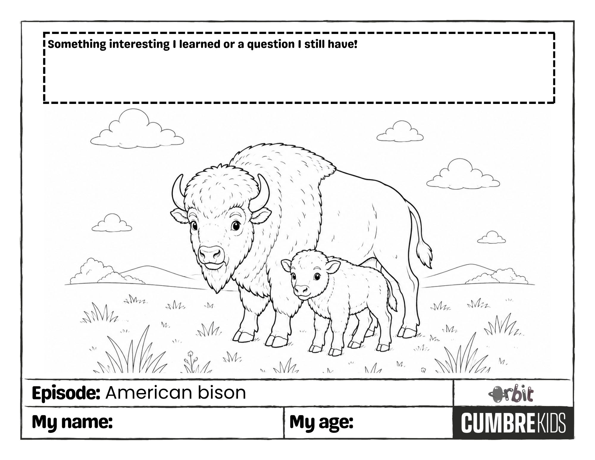 Coloring page: American bison