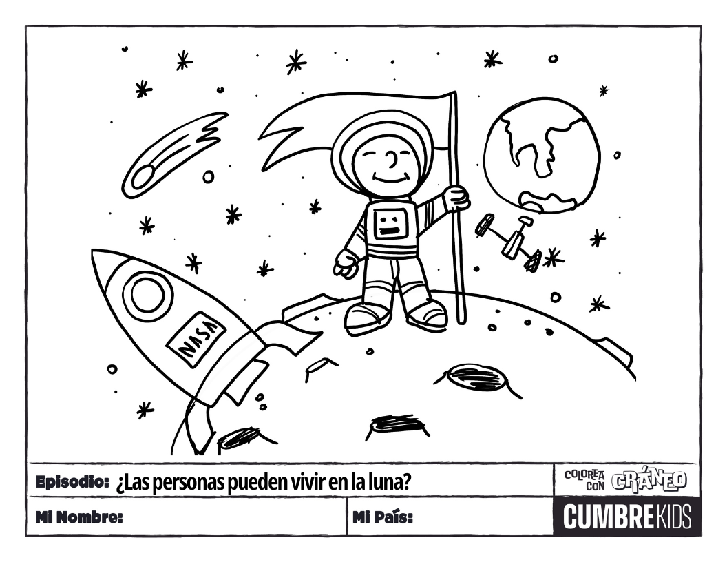 Página para colorear: ¿Las personas pueden vivir en la luna?