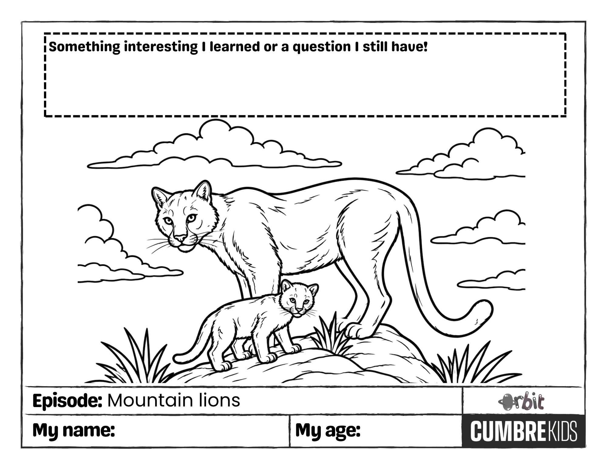 Coloring page: Mountain lions